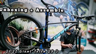 UNBOXING  ASSEMBLE  2021 GIANT TALON 29 3 MEDIUM [upl. by Ssac785]