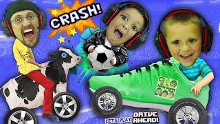 FGTEEV BOYS CRASH SMASH amp SOCCER DASH Dad vs Sons Drive Ahead iOS App Game [upl. by Letnohc520]