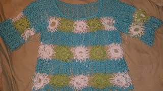 Sommershirt Claudia Filli Crochet Granny  Häkeln mit Yve [upl. by Ahsinel852]