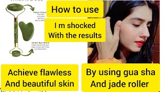 Jade roller and gua sha  shocking results 😱 [upl. by Gavriella]