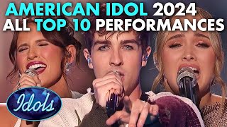 ALL AMERICAN IDOL TOP 10 PERFORMANCES 2024  Idols Global [upl. by Ahsimek]