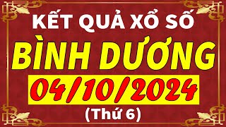 Xổ số Bình Dương ngày 4 tháng 10  XSBD  KQXSBD  SXBD  Xổ số kiến thiết Bình Dương hôm nay [upl. by Heindrick332]