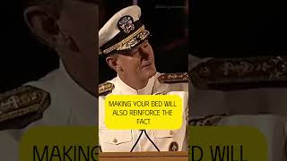 Admiral William H McRaven talks about the importance of doing small tasks [upl. by Eerac112]