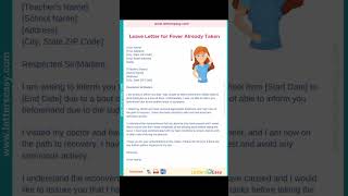 Leave letter for fever 🤒🤢shorts viralreels creator IndianshortsKM [upl. by Nnylram]