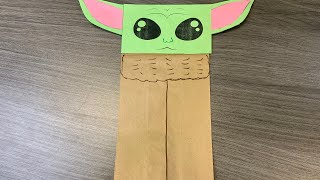 DT Crafts Baby Yoda Paper Bag Puppet [upl. by Maurilla]