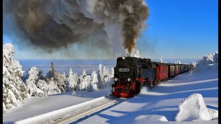 Brockenbahn mit Schnee Sonne Dampf 2019 [upl. by Ittam]