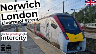 Greater Anglia Intercity Norwich  London Liverpool street British Rail Class 745 trip report [upl. by Etsyrk]