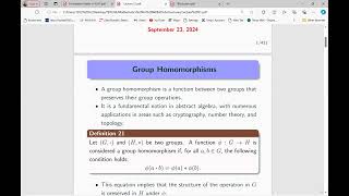 Lecture 51  Group Homomorphism [upl. by Annirtak]