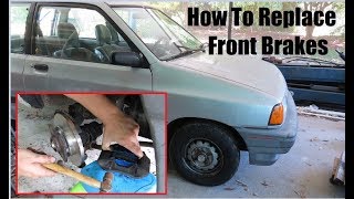 How to Replace Festiva Front Brakes amp Rotors [upl. by Nosnirb]