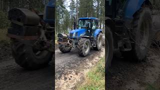 New Holland with JCB Roller giving it the beans through Clocaenog Forest [upl. by Amsden]