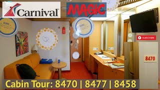 Carnival Magic Cabin Tour 84708477  Aft View Extended Balcony Cabin Category 8N  8458 Balcony 8C [upl. by Harragan]