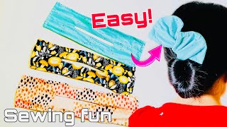 ボタンホールみたい！ お団子ヘアバンド（マジックカチューシャ）作り方 How To Make DIY Fabric Hair Bun Maker お団子用リボン 縫い方が楽しいです😄デフトバン [upl. by Lyndsey]