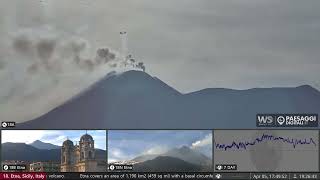 Apr 5 2024 Etna Volcano Blowing Smoke Rings [upl. by Llevel]