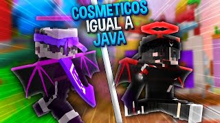 ✨ cosméticos animados Iguales que java 🍏 Minecraft Bedrock 116x [upl. by Ynnam]