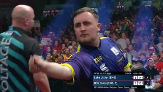 LUKE LITTLER HITS A NINEDARTER IN A EURO TOUR FINAL [upl. by Luciana475]