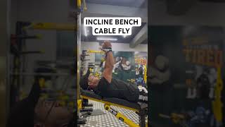 incline bench cable fly exercise  for targeting pec muscles gym [upl. by Kcirrem]