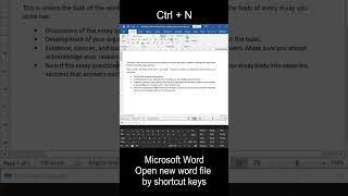 Microsoft Word Shortcutkeys CtrlAlt1 CtrlAlt2 CtrlAlt3 AltCtrlF2 CtrlN F5 [upl. by Dart112]