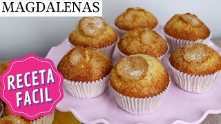 MAGDALENAS MUY ESPONJOSAS Y CON COPETE ✅  RECETA FACIL  LaDulcepedia [upl. by Eugilegna]