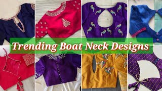 Best 50😍🥳 boat neck design  blouse designs new model  blouse design  blauj dizain [upl. by Edvard]