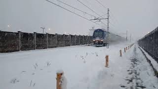 Un vivalto nella nevetreno regionale Cuneo Torino pn [upl. by Aleek]