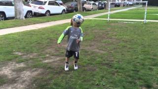 5 year old soccer player Brighton Lee Sagal tries to beat record [upl. by Irpak]