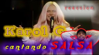 Has escuchado a Karol G cantando salsa Mi reacción y opinión karolg [upl. by Gnen]