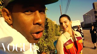 Kendall Jenner and Tyler The Creator Take Over the Vogue Set  Vogue [upl. by Yrakaz]