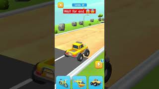 Shape transform car race level 21 shorts gaming trending [upl. by Adlig]