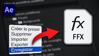 Comment Enregistrer une PréconfigurationPreset sur After effects [upl. by Ayik]