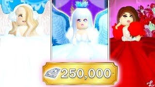 BUYING THE TOP 3 MOST EXPENSIVE OUTFITS IN ROYALE HIGH 250000 DIAMOND SPENDING SPREE [upl. by Hsaniva]