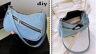 DIY Denim Jeans Purse Bag Idea from cloth at Home Making [upl. by Anatol34]