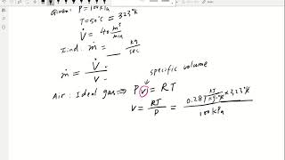 Mass and volume flow rates Ideal Gas Example [upl. by Aicatsanna]