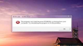The program cant start because ATL100dll is missing from your computer [upl. by Aiht]