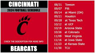 2024 Cincinnati Bearcats Football Schedule [upl. by Hurty]