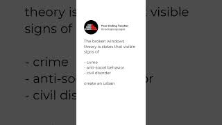 The broken windows theory is states that visible signs of  crime  antisocial behavior  civil [upl. by Fransis]