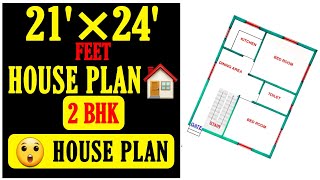 21 x 24 house plan  21x24 ghar ka design  2 bhk house plan  build my home [upl. by Cyrus217]