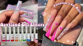 Encapsulated Heart Glitter Ombré Nails  Valentines Day Nails  Beginner Acrylic Application [upl. by Ardella349]