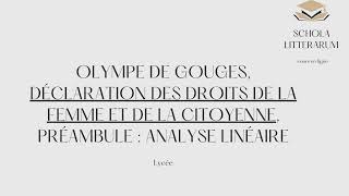 Olympe de Gouges DDFC  commentaire linéaire du préambule pour loral du bac [upl. by Sink]