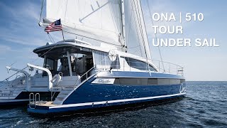 Ona I Tour the Privilege 510 Under Sail [upl. by Enened324]