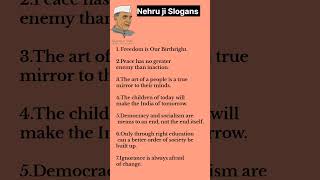 Pt Jawaharlal Nehru Best Slogan English Slogans of Nehruji ytshort english slogan motivation [upl. by Anyrak]