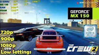 MX150  i5 8250U  The Crew 2  720p 900p amp 1080p [upl. by Seuqramed]