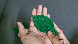 crochet LeafCrochet Leaves কুশিকাটার পাতা short [upl. by Moreen]