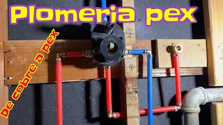 Como instalar válvula para shower cobre a pex milwaukee plumbing plomería [upl. by Ehtylb]