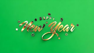 Happy new year green screen video 2024  Happy new year text green screen  New year green screen [upl. by Mose]