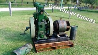 Old STATIONARY ENGINES Cold Start Up and Sound [upl. by Blanka]