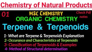 Terpene amp Terpenoids Intro  Classification Isolation •MSc Chemistry  Natural Products• notes [upl. by Severen904]