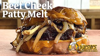 BEEF CHEEK PATTY MELT Perhaps the most perfect patty melt ever CharGriller 980 Gravity Smoker [upl. by Iggep395]