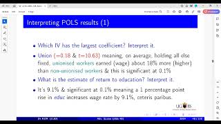 Panel data pooled OLS results interpretation [upl. by Ennylyak]