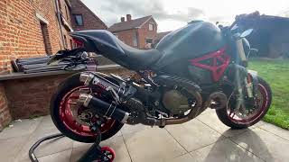 ducati monster 2017 821 exhaust sound [upl. by Nyahs]