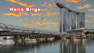 Marina Bay walk sunset at Helix Bridge [upl. by Leahcimnaes922]